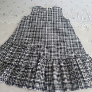 COS Plaid Sleeveless Seersucker, Dress With Hidden Pockets, Size 14